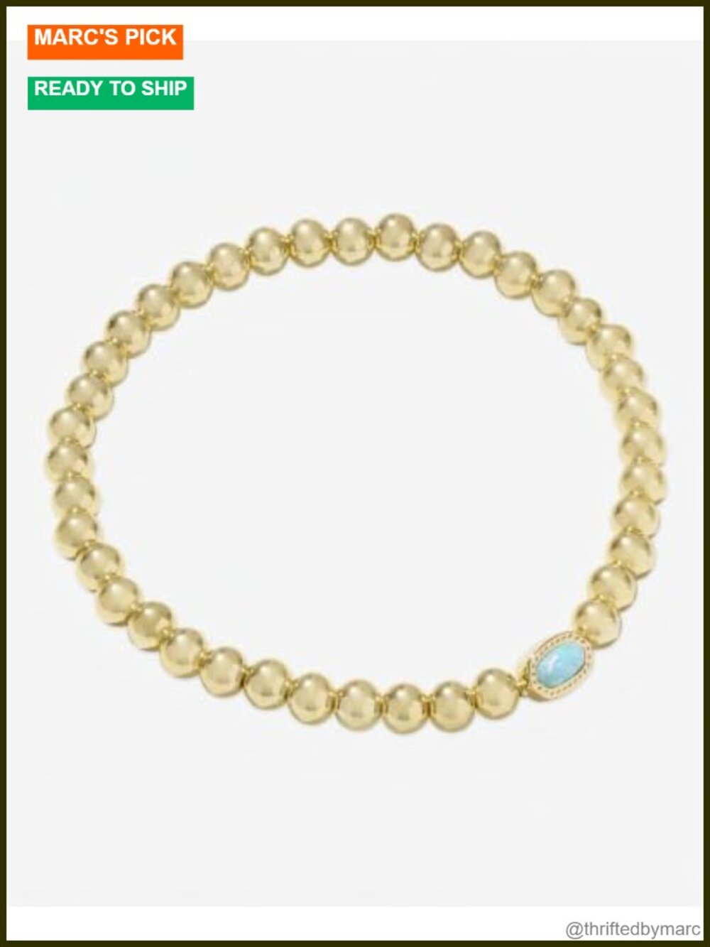 Kendra Scott Mini Elaina Stretch Bracelet Gold Plated Brass Opal